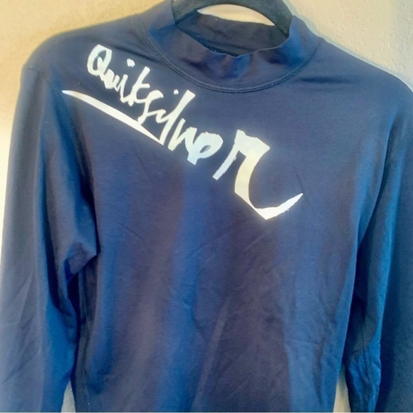 Quiksilver Board Shirt Small Black Long Sleeves White Quiksilver Logo - Picture 3 of 11